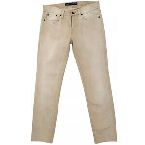 Ralph Lauren Black Label 105 Cigarette Jeans Women 28 Tan Camel Skinny Denim